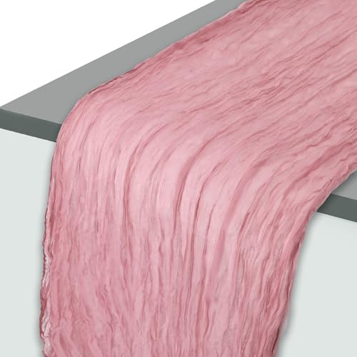 CAPASTEC Tischläufer für Partydekoration 400x90cm,Tischdecke für Wohnzimmer, Esszimmer, Balkon, Garten Pink