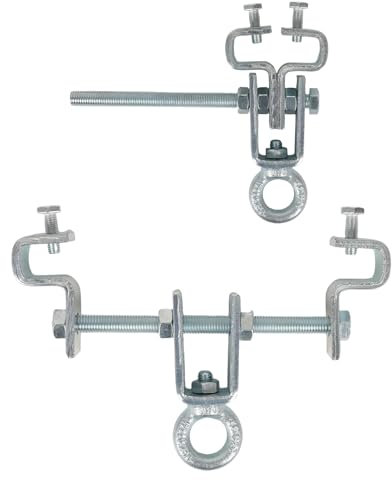 Kuabiz 2PCS Stahl-I Beam Boxsack Aufhänger, Stahlträger Klemmen Aufhänger für schwere Säcke, Einstellbar von 6,3-22 cm, Heavy Bag Mount Hanger für Boxsack Deckenbefestigung Gym Training (A)