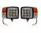 Generisch 2x Frontscheinwerfer LED Scheinwerfer Blinklicht Links + Rechts Satz 12/24V Klarglas für Landtechnik Traktor Bagger Radlader Baumaschine