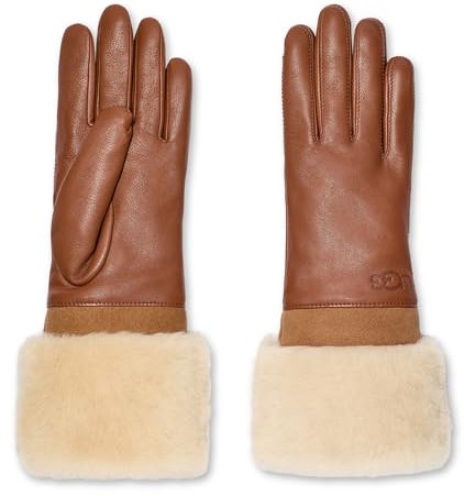 UGG Damen Schaffell Manschette Lederhandschuhe, Kastanie, Medium
