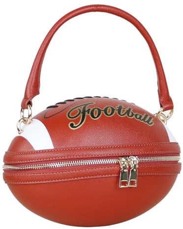 Qianly American Football Handtasche. Elegante Damenhandtasche für Shopping, Arbeit Und Urlaub, Rot