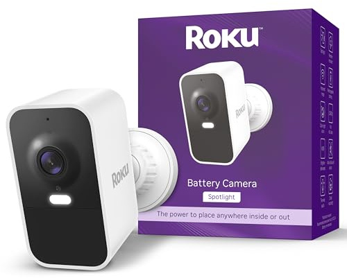 Roku Telecamera a batteria per la sicurezza domestica, telecamera wireless per interni ed esterni resistente alle intemperie e monitor per animali domestici, con 1080p HD e audio bidirezionale