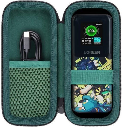 Baval Hard Portable Travel Case Compatible with UGREEN Nexode Power Bank 20000mAh 130W Portable Charger,Green Case