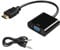 Qsvbeeqj Adaptateur HDMI vers VGA 1080p avec sortie audio HDMI mâle vers VGA femelle pour ordinateur portable, PC, projecteurs, moniteurs 255 mm