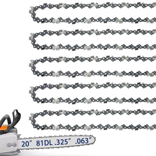 5 Stück 50,8 cm Sägekette passend für Stihl MS290, MS291, MS271, MS261, MS261, 3639-005-0081, Oregon V81 , L81, 22LPX081G und mehr