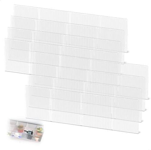 Separatori Per Cassetti, Separatori Trasparenti Per Cassetti, Organizer Per Divisori per Cassetti, Separatori Per Cassetti Alti 7 CM Per Biancheria Intima, Calzini, Cosmetici, Comò, 8 Pezzi