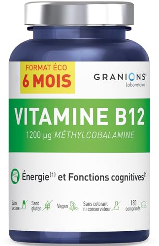Vitamine B12 Methylcobalamine - Granions Anti Fatigue - Nerveux - 180 Cps