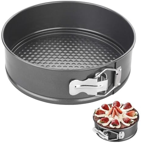 Teglia da forno rotonda, 18 cm, rotonda, 18 cm, con rivestimento antiaderente, per cheesecake e mousse, nero, 1 pezzo