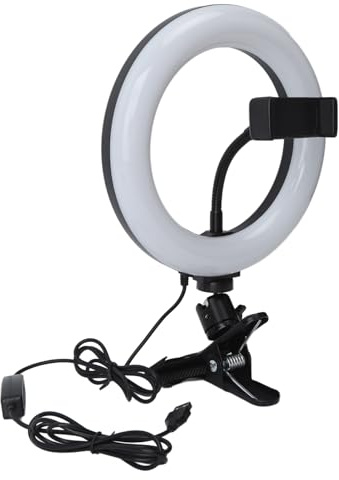 Domary LED -Selfie -Ring -Licht Verstellbarer Farbhelligkeitsclip auf Füllung Licht für Live -Dampf -Make -up