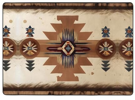 WSSYYBF Teppich mit Indianer-Muster, 203,2 x 147,3 cm, Flanell-Teppich für Wohnzimmer, Büro