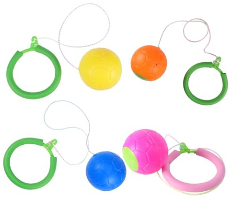 Veemoon Lot de 4 Anneaux de Saut pour Garçon et Filles Jeu de Corde à Sauter la Cheville Balle Rebondissante en Plastique Léger Couleurs Assorties Sportif Couleur