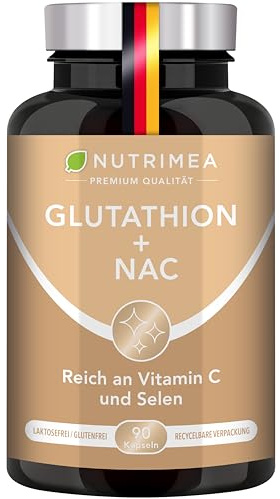 L Glutathion | Mit NAC + Vitamin C | 90 Kapseln Hochdosiert | Nutrimea