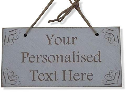 Tu texto personalizado cartel de madera placa shabby chic con texto personalizado regalo