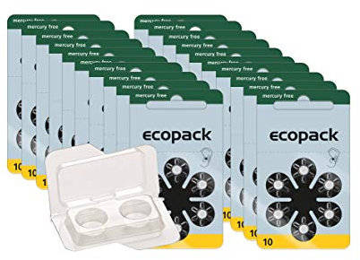 Varta Ecopack Typ 10 Hörgerätebatterien 120er Pack – Quecksilberfreie Zinc-Air Technologie für Lange Laufzeit & Starke Leistung