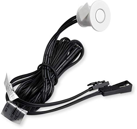 SOTECH LED Berührungssensor SO4 in weiß Ø 22 mm mit Dimmfunktion | 12 VDC max. 24 W mit LED Ministecker (miniAMP) Einbau-Sensorschalter Bewegungsschalter Touchschalter