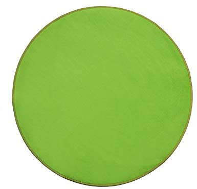 Primaflor Kinderteppich Einfarbig - SITZKREIS - Grün - Rund 100 cm - Velour-Kurzflor-Teppich für Kinderzimmer, Kindergärten und Schulen - Hochwertiger Spielteppich