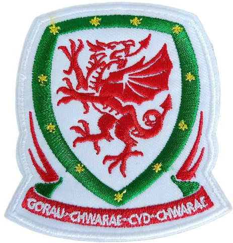 best badge: Wales Welsh Football Badge Red Dragon Euro Cup Iron Sew On Embroidered Patch