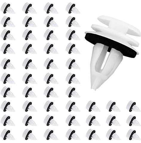 Fydun Clips Voiture, Clips de Fixation Universels, Blanc, 50pcs