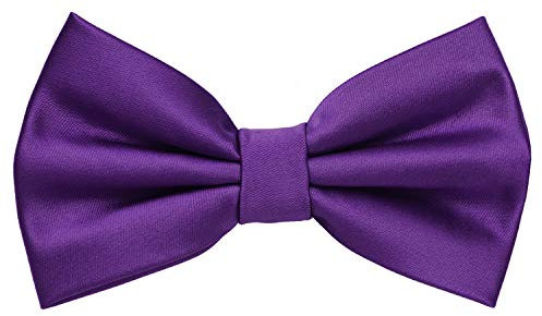 MASADA Herren Fliege Lila Violett Seidenlook, stufenlos verstellbar, handgefertigt, Hakenverschluss - 12 x 6 cm 100% Polyester
