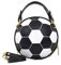 Lgraka Damen Ballform Lederhandtasche, Mode Runde Schulter Umhängetasche Geldbörse Tote Mini Cross Body PU Handtasche mit verstellbarem Riemen (Basketball, Schwarz)