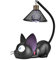 Rehomy Katze Nachtlicht, Süßes Schwarzes Katzen Kinder Nachtlicht aus Kunstharz, Zum Basteln, Schreibtischlampe, Tischdekoration, Geschenk (B)