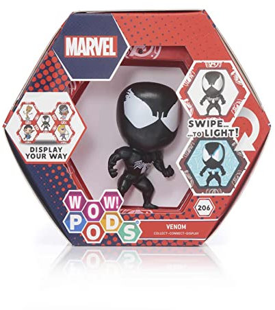 Wow! PODS Marvel Avengers Collection Venom Superhelden-Figur mit Wackelkopf, offizielle Marvel-Sammelspielzeuge und Geschenke, Nummer 523 cm, Schwarz