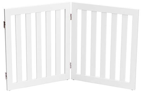 GOPLUS Freistehendes Absperrgitter 60cm Hoch, Klappbarer Schutzgitter für Hunde & Kinder, Flexibler Türschutzgitter Treppenschutzgitter, für Kamin & Treppe & Flur & Tür & Ofen (2 Paneelen, Weiß)