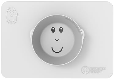 Matchstick Monkey Essenszeit Tischset - Platzset - Anti-Rutsch-Matte mit integrierter Schüssel - grau