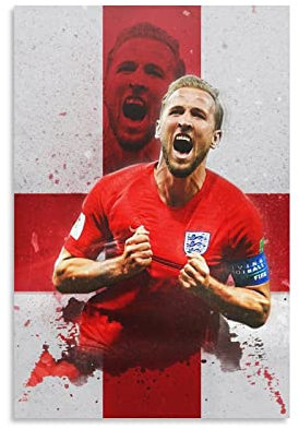 JIANJIE Harry Kane Fußballspieler-Poster England Nationalmannschaft Führer Leinwand Kunstdrucke Poster Fotobild Malerei Poster Raumdekoration 30 x 45 cm