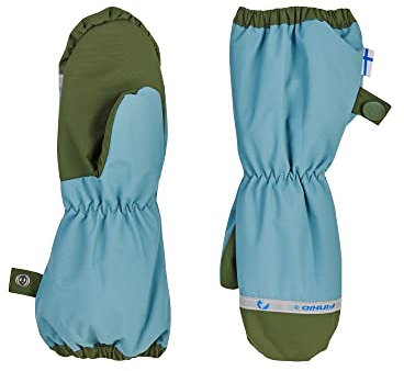 Finkid Pakkanen Blau - Wasserdichter Warmer Kinder Fäustling, Größe S - Farbe Smoke Blue - Bronze Green