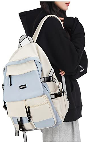 HYC00 Lightweight School Backpack Womens Unisex School Bag for Girls Boy School Backpack for Teenage Waterproof Laptop Rucksack Backpack for School Casual Daypack Travel Backpack for College,Haze Blue