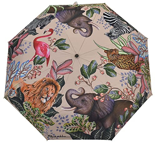Anuschka Regenschirm - Duomatik zum Öffnen/Schließen - 97 cm - UPF 50+ - Wasserdichtes Obermaterial - Windresistent — African Adventure
