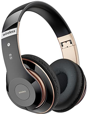 Lankey Sound Wireless Bluetooth Headphones, Over-Ear Headphones with 6 EQ Modes, 40 Hours Wireless Headphones with Built-in HD Microphone, FM, SD/TF for Outdoor, Transport, Travel, Study