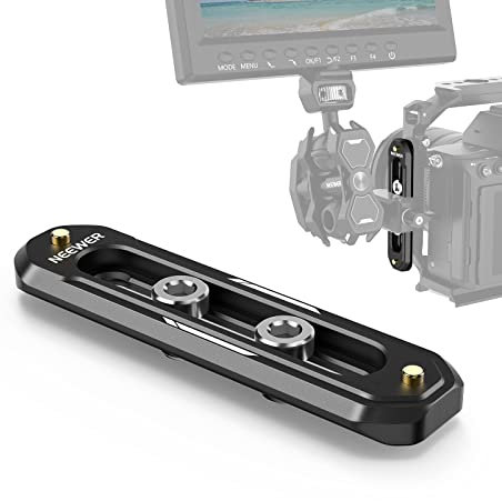NEEWER 3/75mm Mini NATO Rail, Anti Off Quick Release NATO Rail with 1/4 Screws and Safety Pins for NATO Handle, Camera Cage & Field Monitor, Compatible with SmallRig Cage, UA007