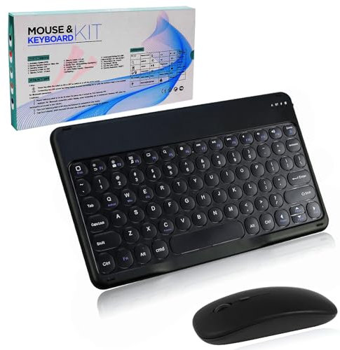 Bluetooth Tastatur Kabellos, Maus Tastatur Sets,Funktastatur Mit Maus Mini Tastatur Ultra-Dünn Wireless Tastatur Maus Set für iPad,Mac, PC, Laptop, Tablet,Surface,Phone,Computer,QWERTY