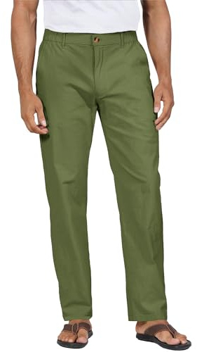 YAOHUOLE - Pantalón de lino para hombre, talla grande, para hombre, informal, para yoga,