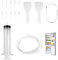 Avesteir 15 piezas kit de herramientas de limpieza de refrigerador, reutilizable cepillo de limpieza para frigorífico, con Jeringa, Manguera, Pala de Descongelación, Tapones para Orificios de Drenaje
