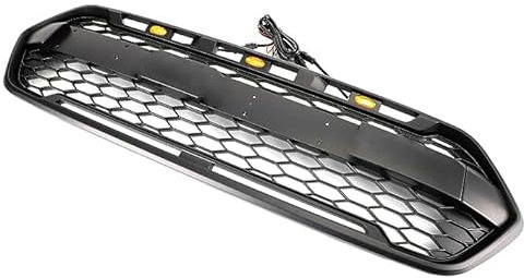 Auto Frontstoßstangengrill für Ford Transit Custom Trail 2018-2023 W 3LED, Auto Frontgitter Kratzfest Kühlergrill Lufteinlassgrill