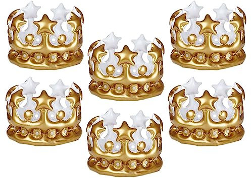 ibasenice 6 Stück Partykrone Jungenkrone Aufblasbare Ornamente Krone Ballon Cosplay Aufblasbare Krone Königliche Kronen Aufblasbares Kostüm Kostüm Aufblasbare Krone 6-Teiliges