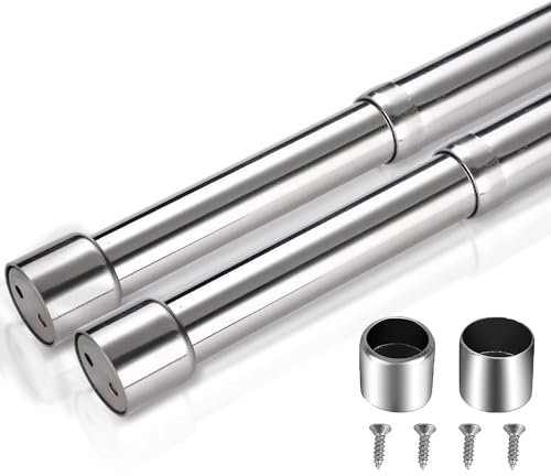 Aluminium Kleiderstange für Schrank, 2 Stück, 31-52cm