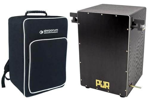 Pur PC6699 Vision Pro Double Hi-Hat Black and Gold Cajon + keepdrum Cajon-Tasche