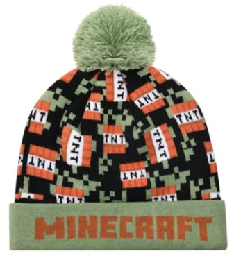 Minecraft Mütze Bommelmütze (DE/NL/SE/PL, Numerisch, 56, grün)