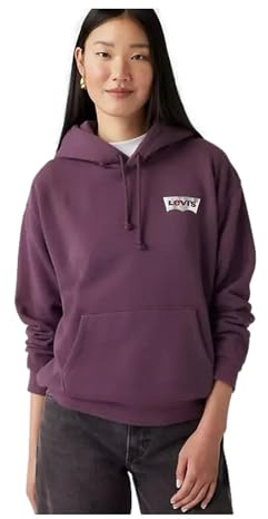 Levi's Women's Graphic Everyday Hoodie, Polka Dot Shine Bw Plum Perfect, M