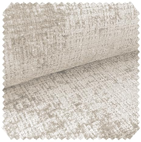 novely® CRETA Glänzender Chenille-Polsterstoff, Robuster Möbelstoff, Schwer Entzündbarer Bezugsstoff, Pflegeleichte Meterware 1lfm | Farbe: 02 Creme