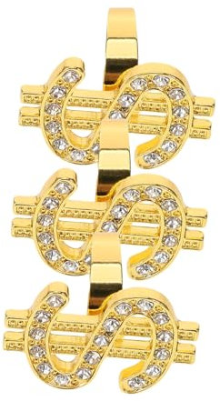 GALPADA 3stücke Metallring Mit Dollarzeichen-form Goldener Ring Für Cosplay-dekoration Punk-kostüm-requisiten Party-zubehör