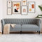 Willood Chesterfield-Sofa 3-Sitzer Hellgrau Stoff