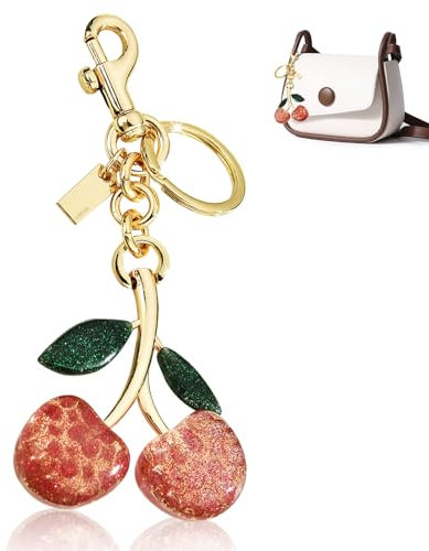 BSITSSS Cerise Porte Clef, Pendentif de Sac Femme, Tendance Porte Clé, Porte Cles Personnalisé, Porte-Clés pour Sac à Dos Accessoire pour Filles, Copines, Dames, Mamans