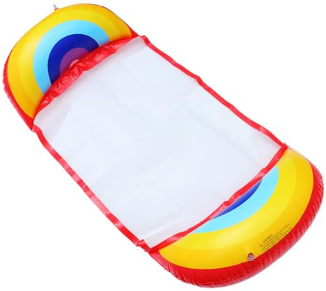 TOYANDONA 2pièces Bouée Gonflable Fruit avec Hammock Maille Et Dossier Lit Flottant pour Adultes Westmelon Arc-Ciel Parfait pour Piscine Et Plage