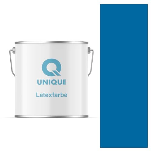 Q UNIQUE Latexfarbe 5L (ca.35m2) Dunkelblau Innenfarbe Wandfarbe Deckenfarbe Klasse 3 Mattfarbe Scheuerfest Hohe Deckkraft