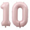 Alaoo Luftballon 10 Geburtstag Zahl, 40 Zoll Rosa Creme Folienballon, Riesenzahl Ballon für Mädchen Junge Geburtstag Party Dekoration Jahrestag Dekorationen